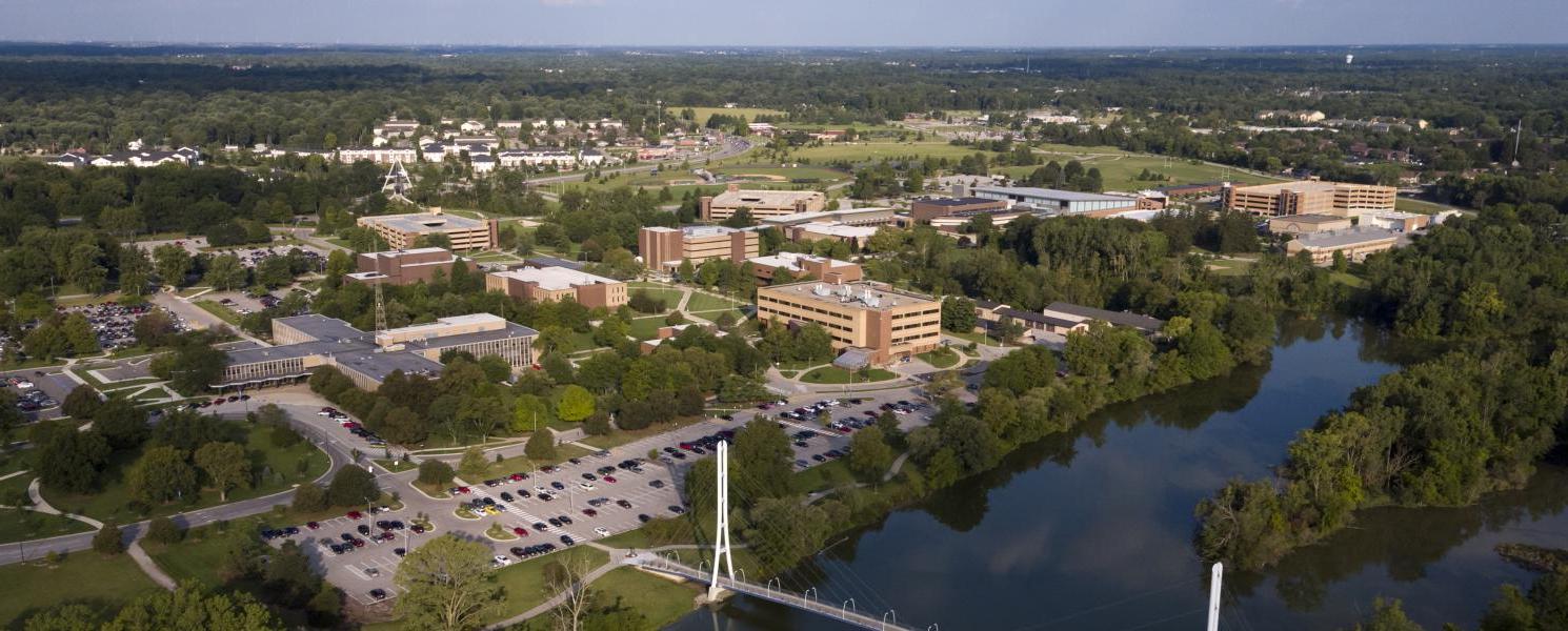 Aerial view of the main campus.